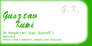 gusztav kupi business card